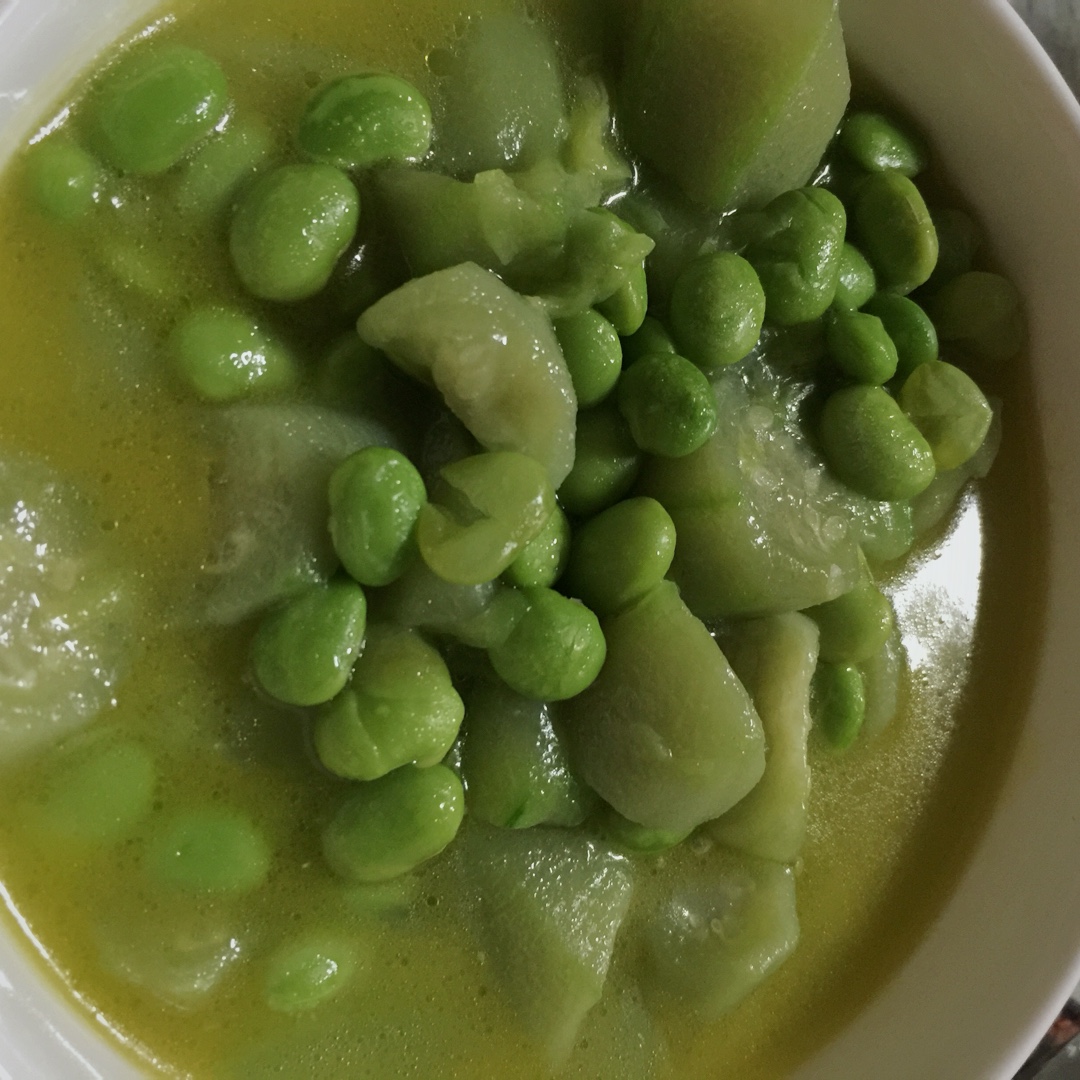 炒毛豆丝瓜