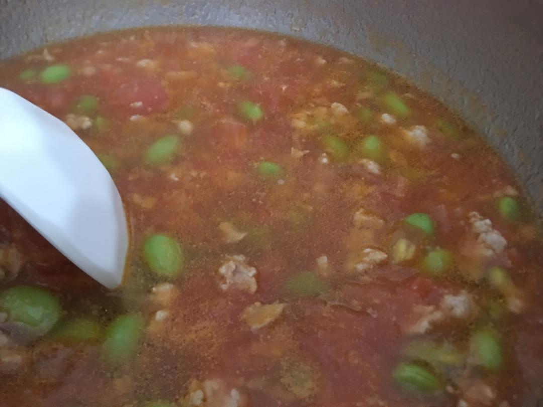 肉末番茄烧毛豆