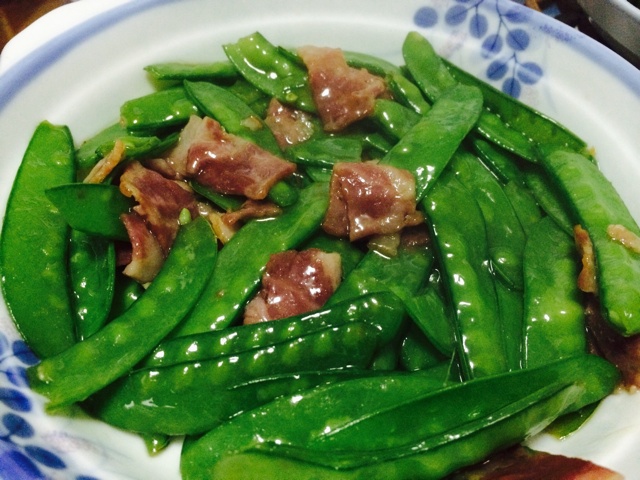 腊肠炒荷兰豆