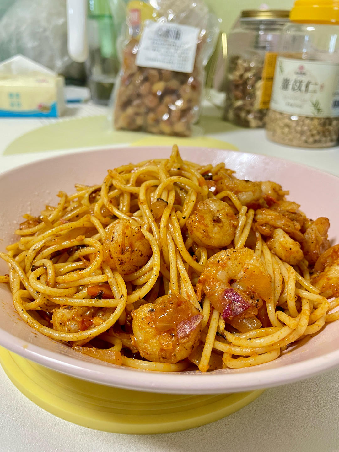 浓郁鲜香的番茄虾仁意大利面🍝好吃有营养