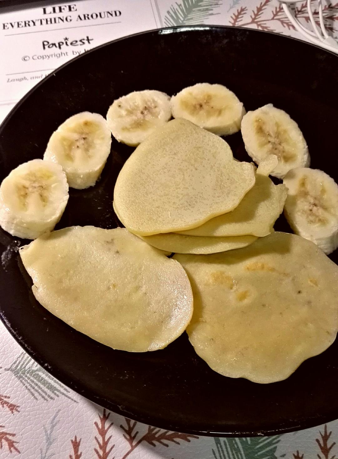 暖辰如溪做的香蕉牛奶鸡蛋饼