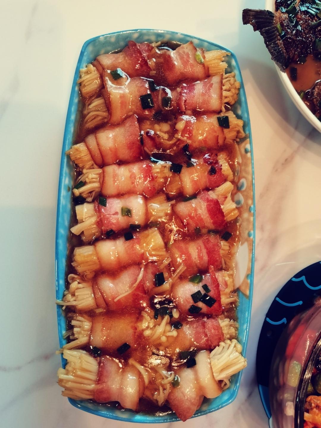 味道超赞 超下饭的金针菇培根卷