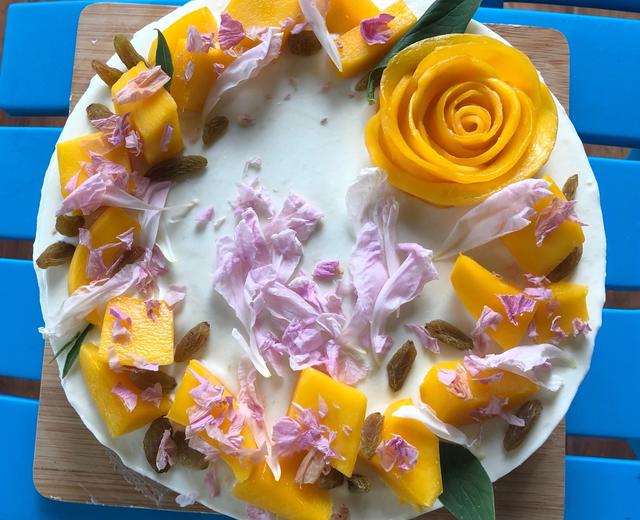 新手简单芒果淡奶油蛋糕-免裱花-健康漂亮美味