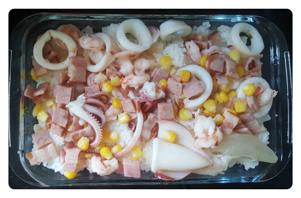 鲜虾培根芝士焗饭