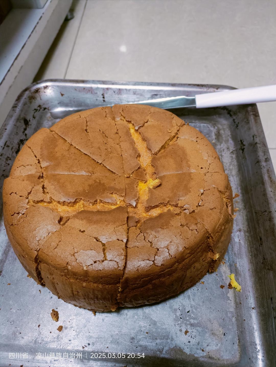 不开裂，不回缩的完美八寸戚风蛋糕