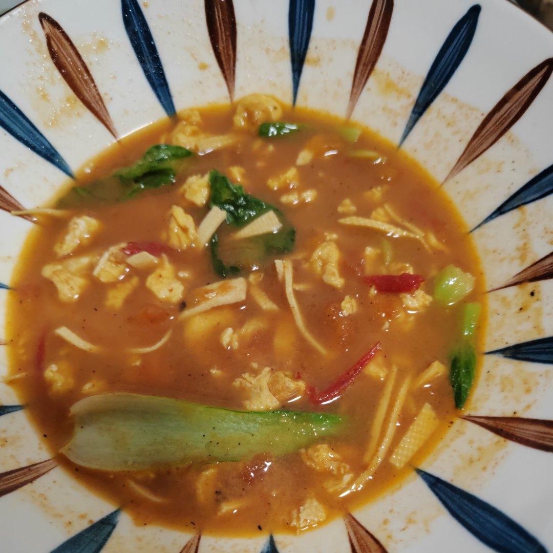 西红柿豆皮掉称汤