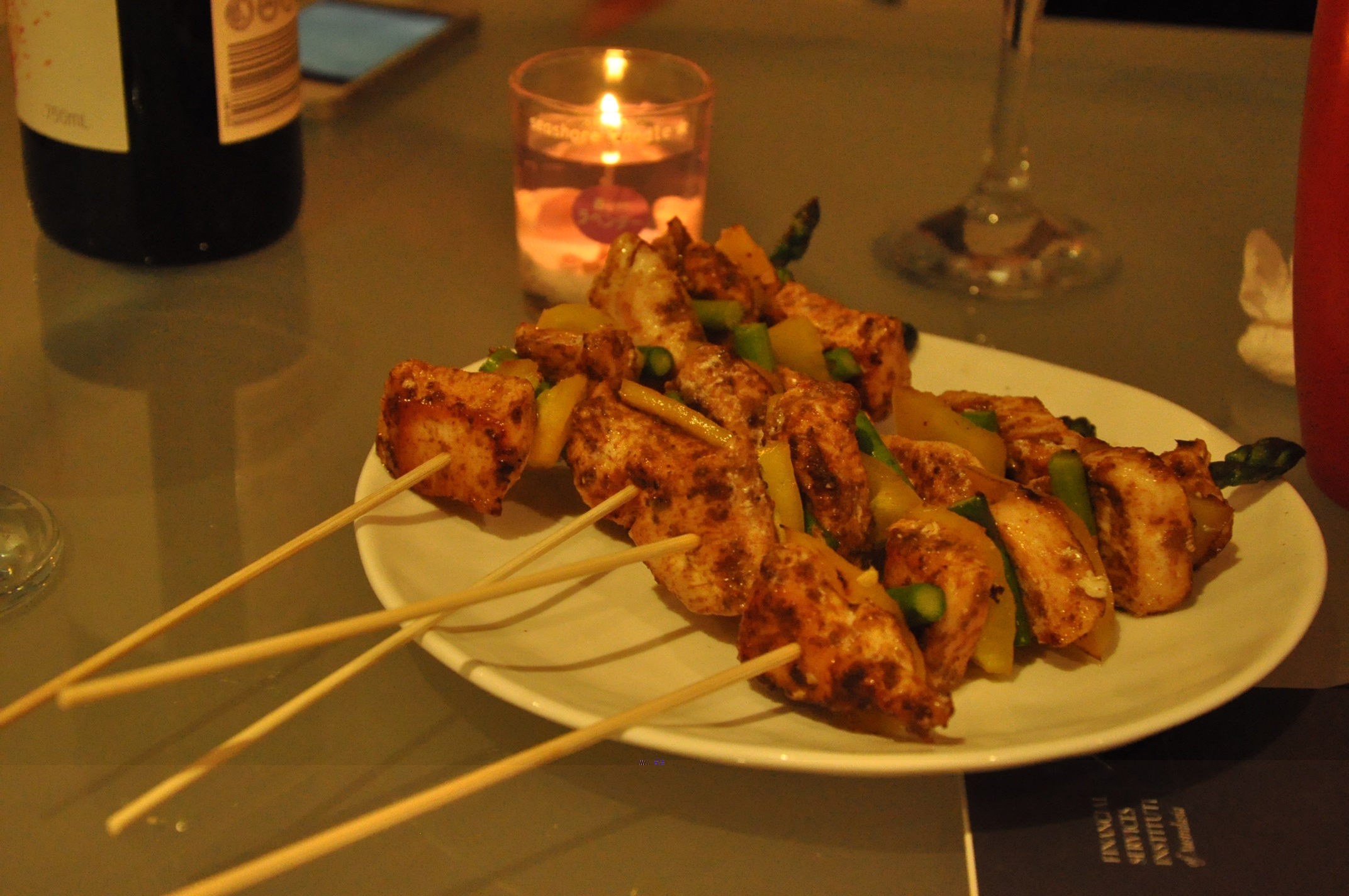 多彩孜然鸡肉串