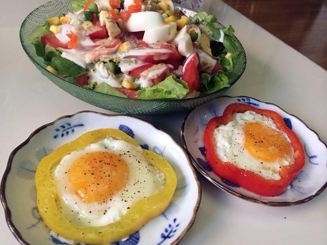 彩椒圈太阳花煎蛋