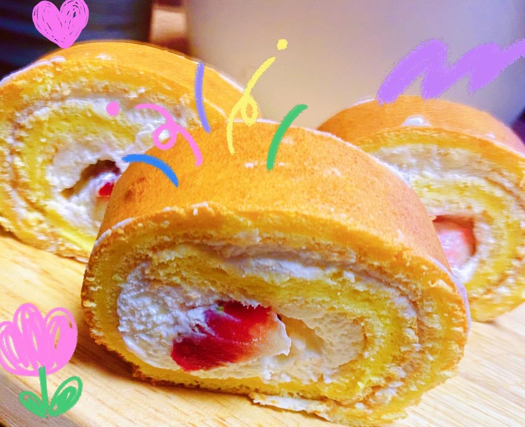 烫面草莓蛋糕卷