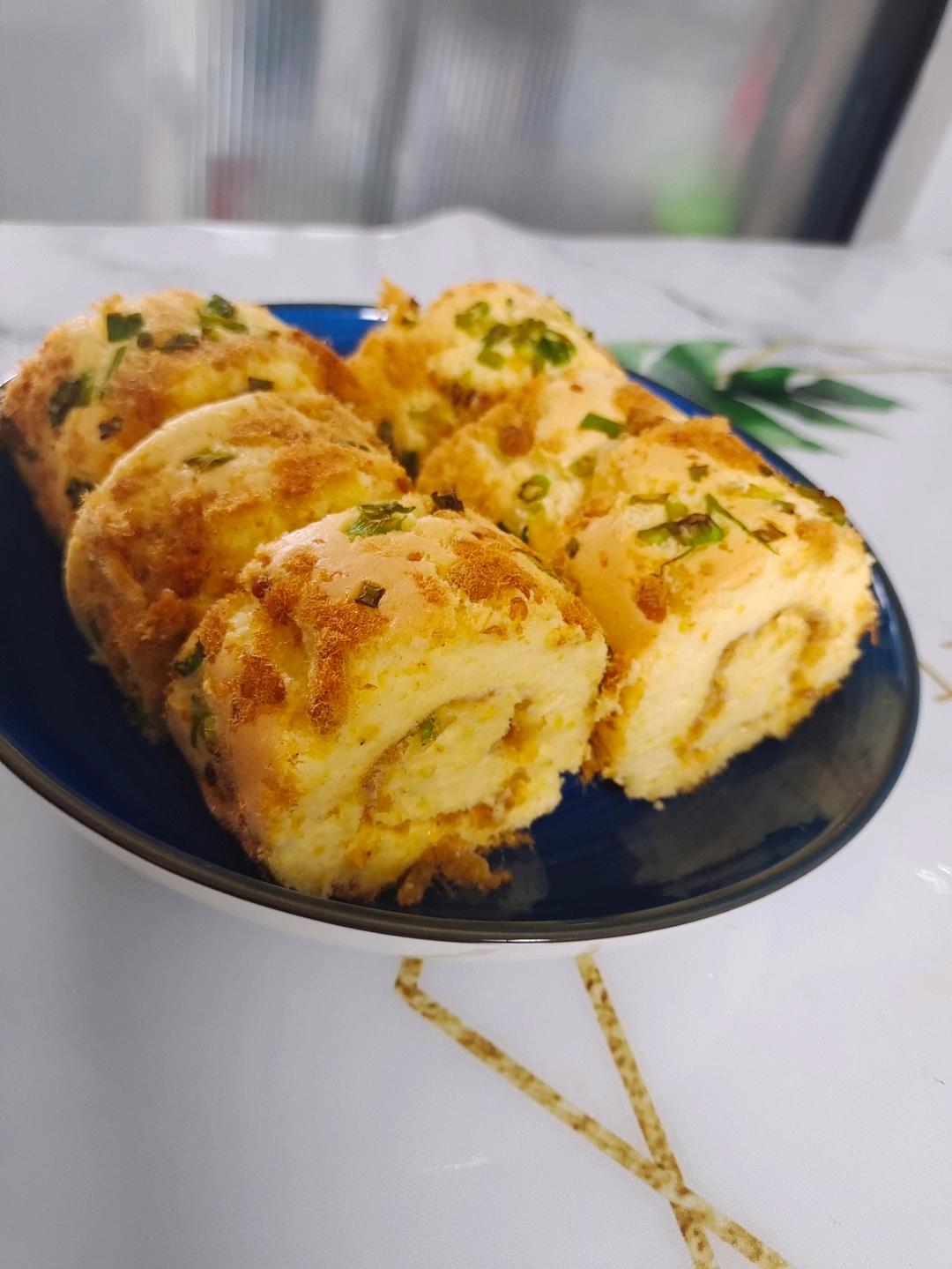 香葱肉松肥蛋糕卷～