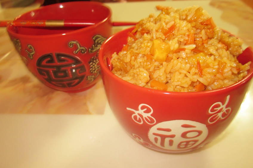 红色系茄汁炒饭