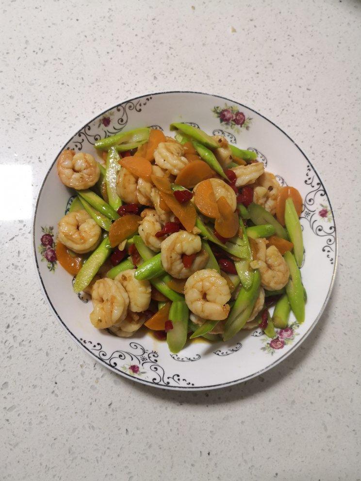 清炒芦笋虾仁