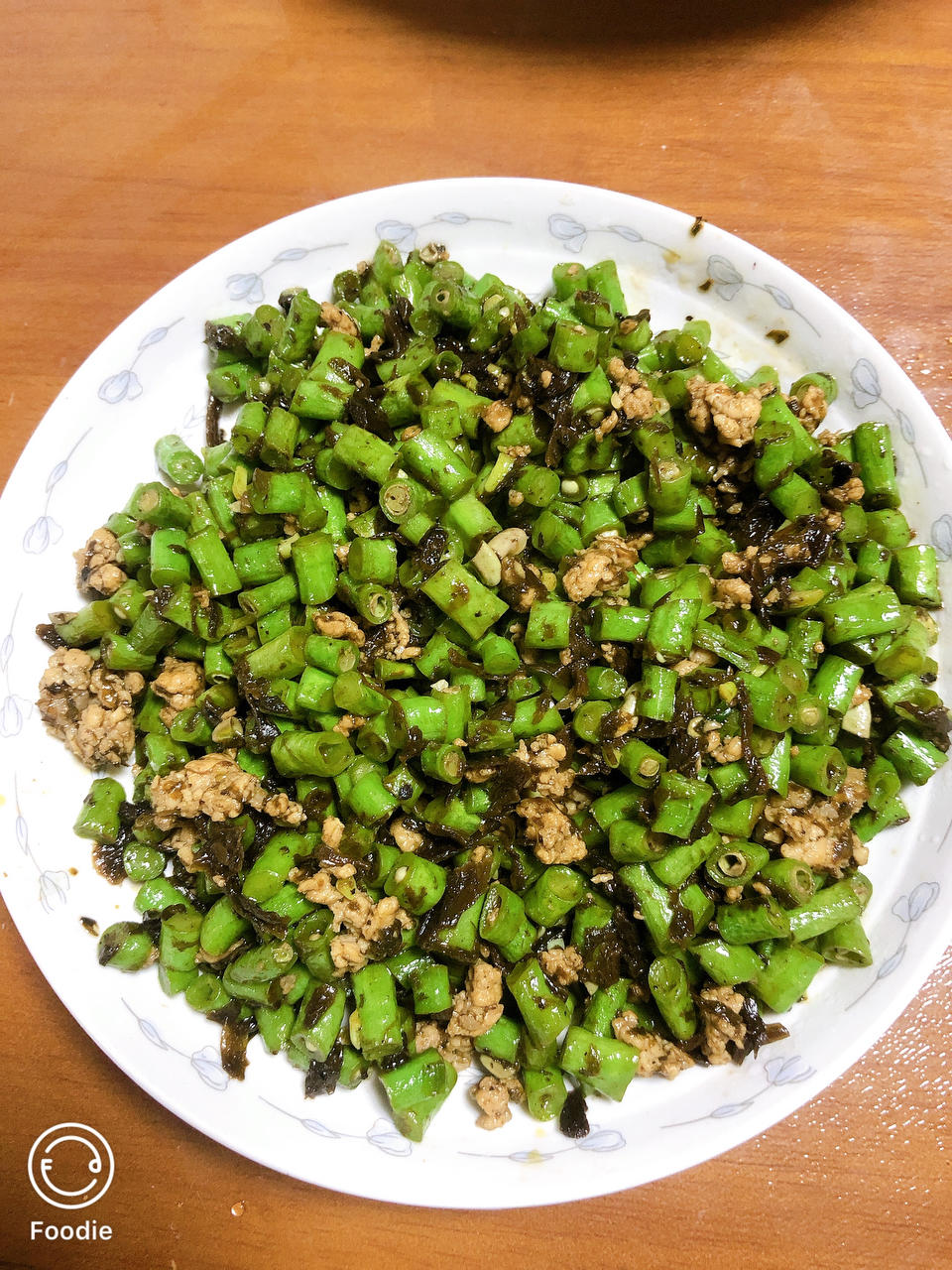 榄菜肉末炒豆角