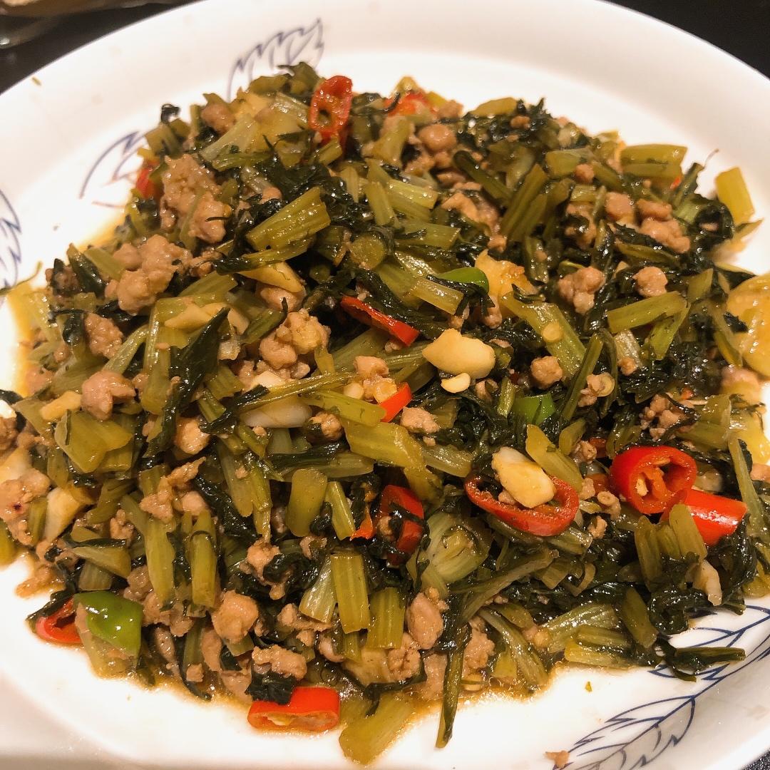 sasha726做的家常菜下饭菜雪里红雪里蕻炒肉末