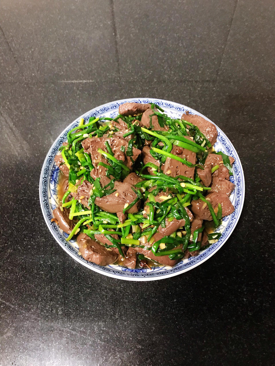 鸭血炒韭菜
