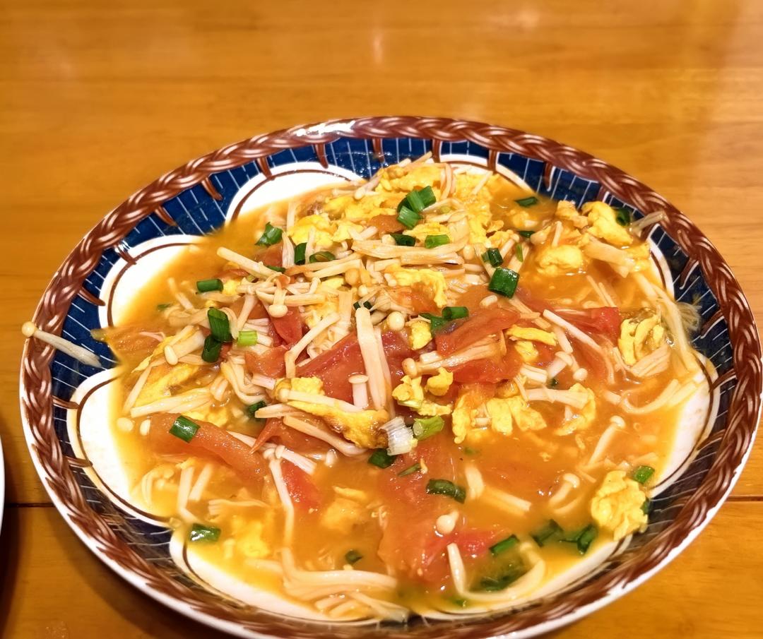 金针菇番茄炒蛋