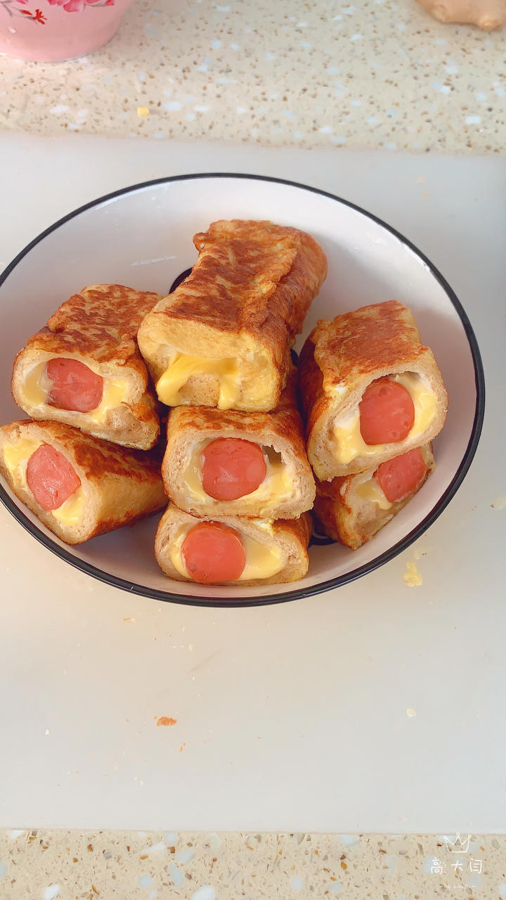 一口爆浆✅10分钟搞定的营养早餐‼️火腿吐司卷