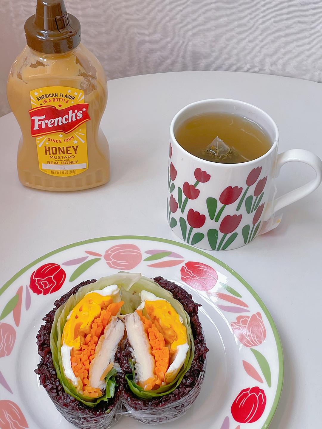 低脂紫米饭团的做法