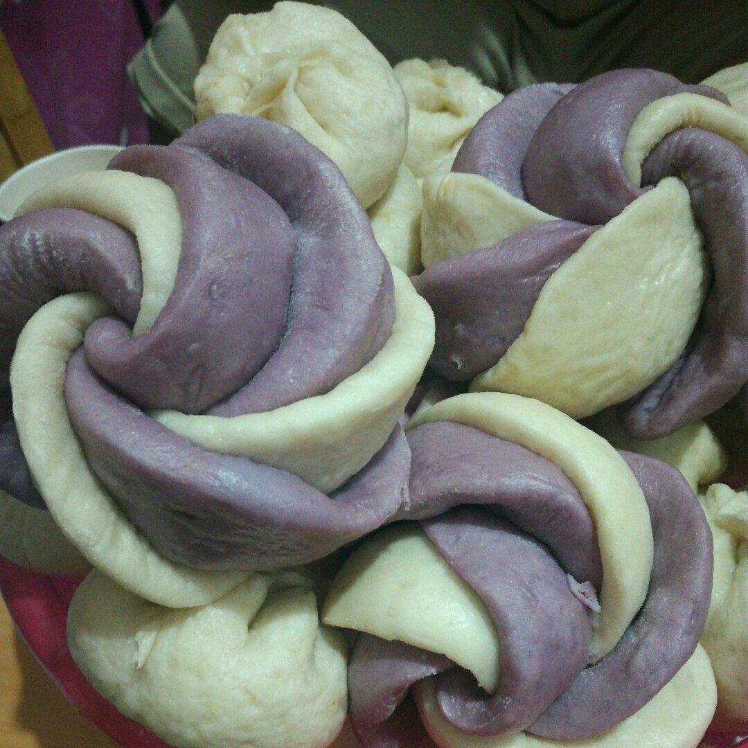 紫薯玫瑰花馒头