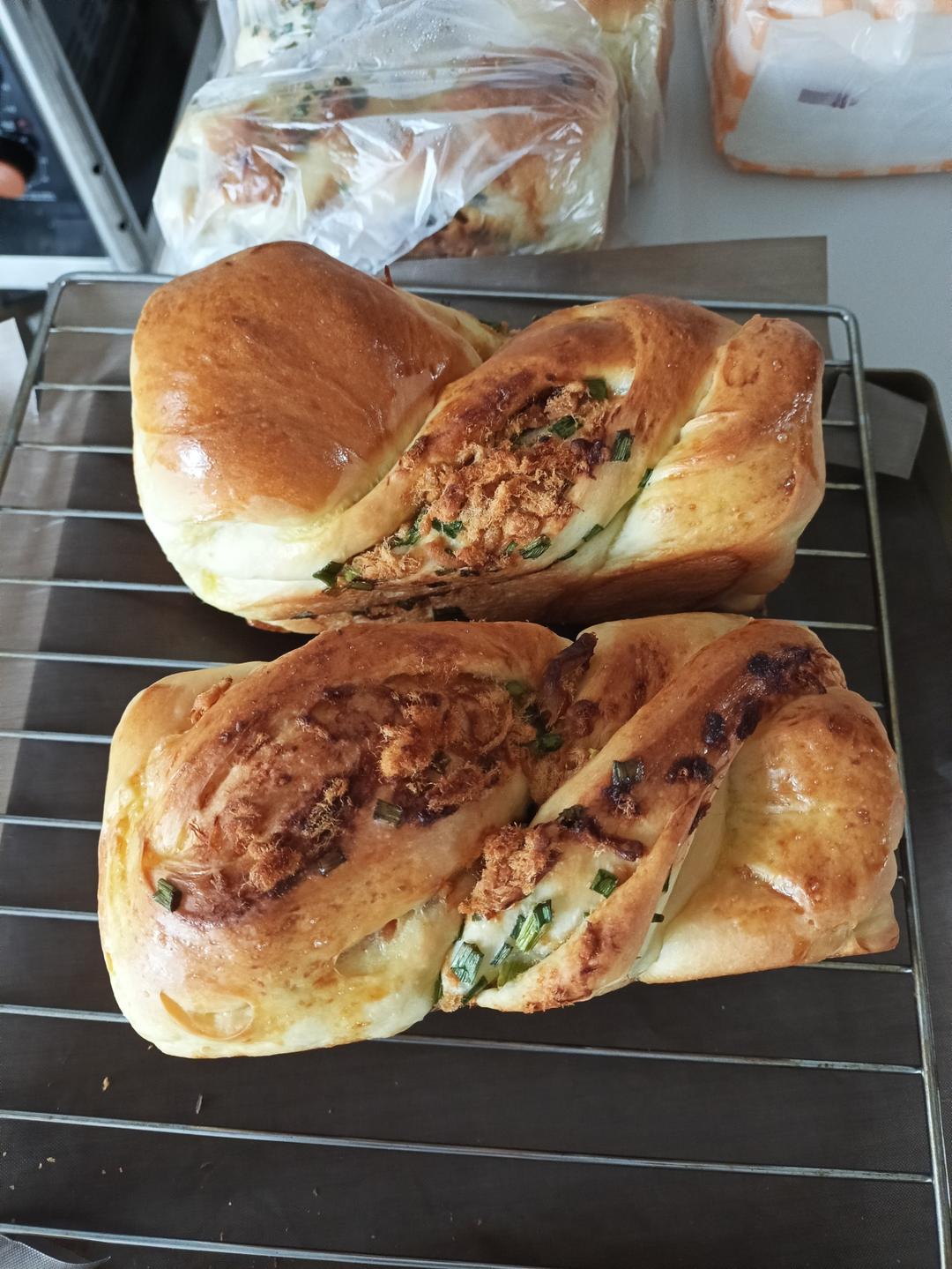 香葱肉松手撕吐司