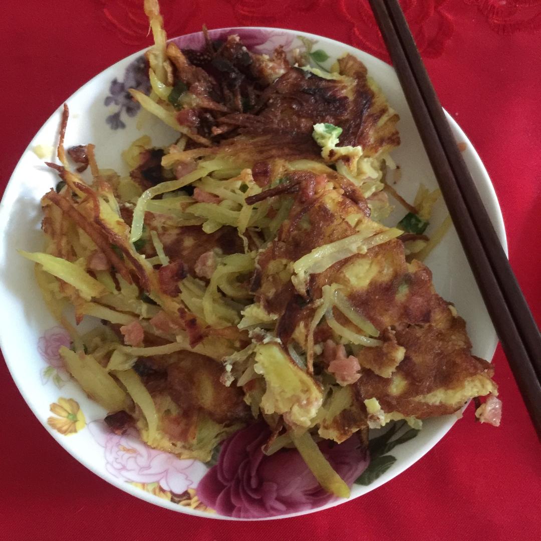 香煎土豆丝鸡蛋饼