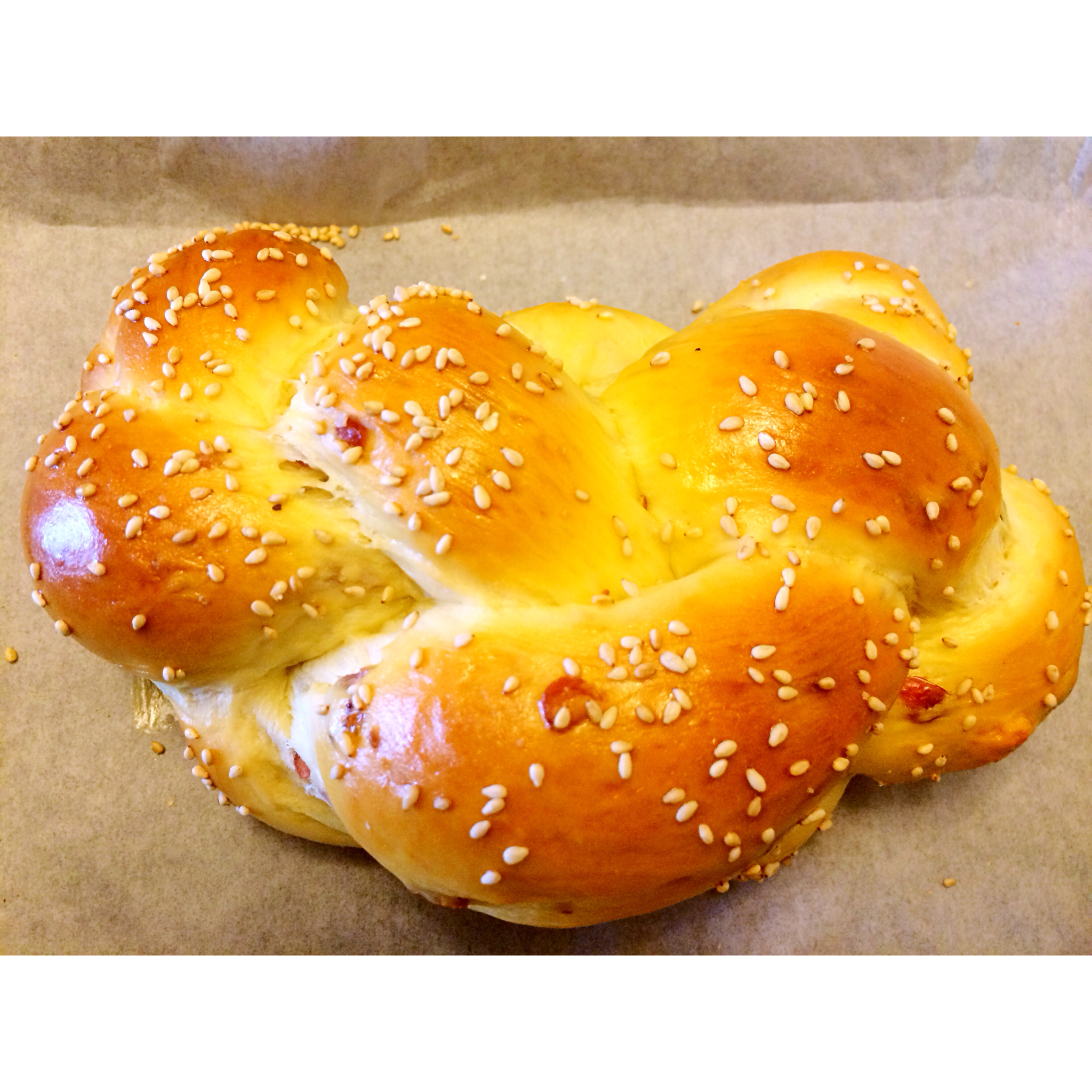 蔓越莓辫子面包