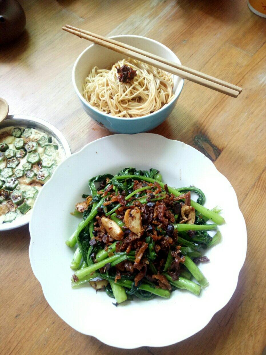 豆豉鲮鱼炒菜心苗