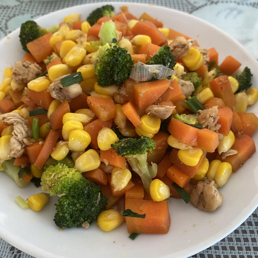 玉米粒炒胡萝卜