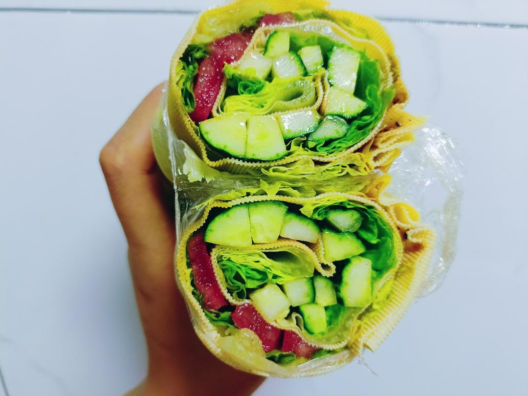 减脂豆皮生菜黄瓜卷的做法