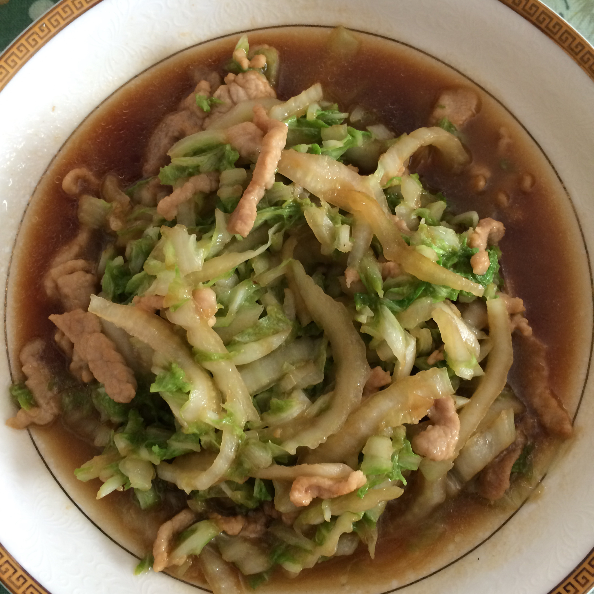 白菜炒肉丝