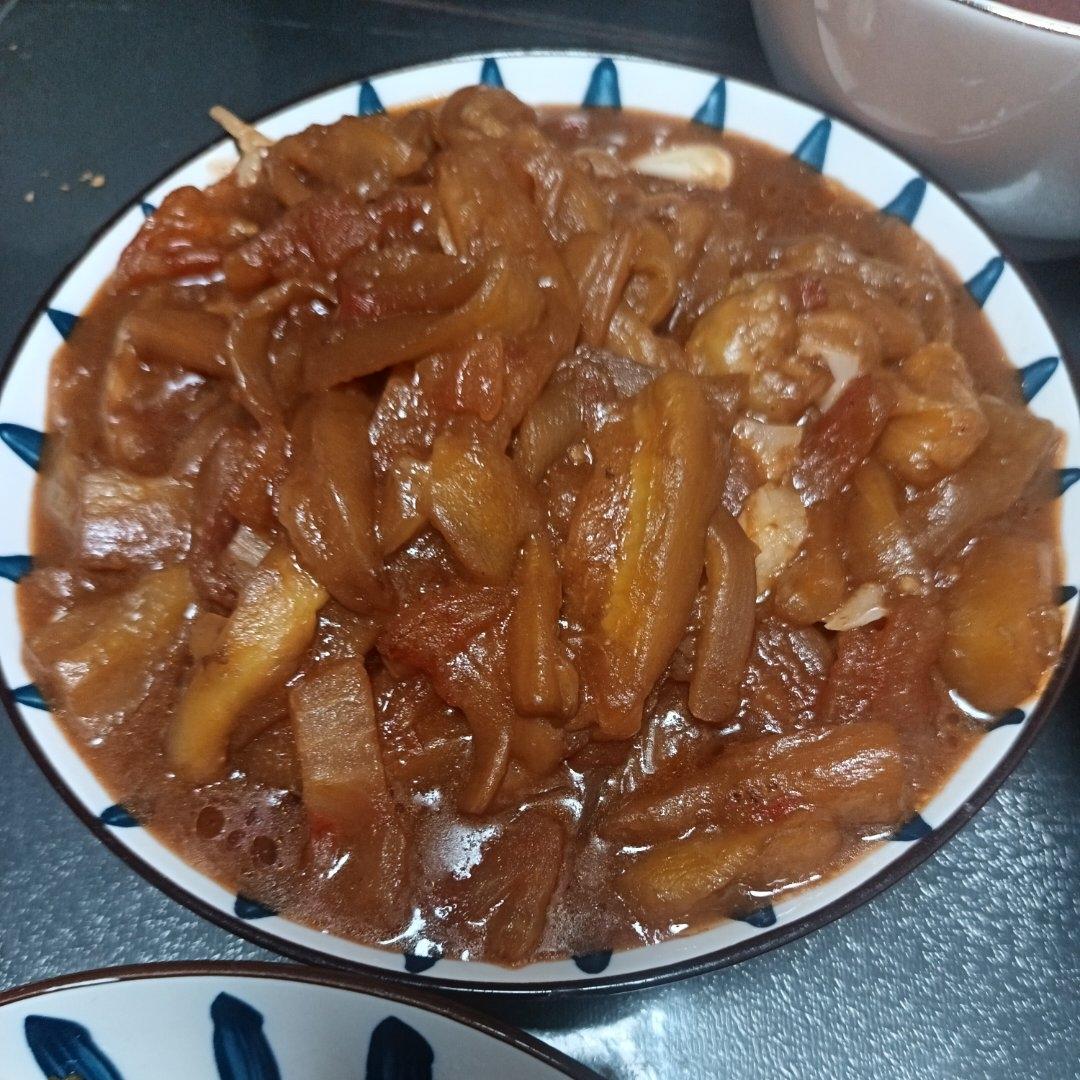 5分钟快手下饭菜#番茄炒茄子🍅番茄家族