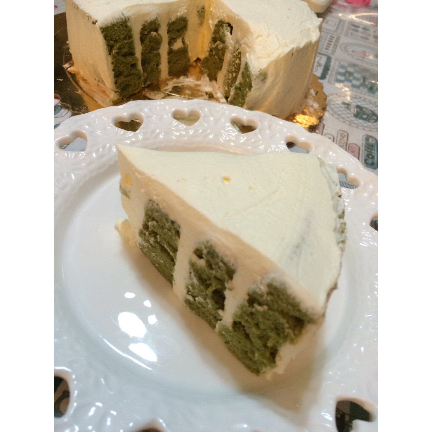 抹茶戚风螺纹蛋糕