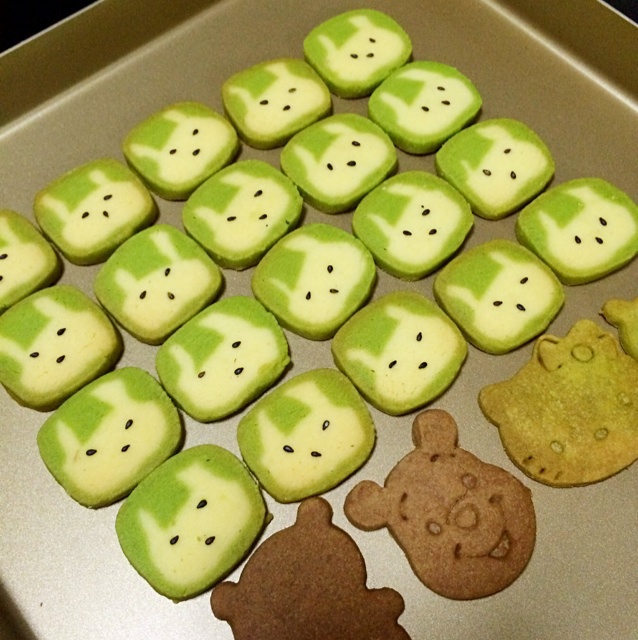 抹茶兔兔曲奇（比熊猫简单！超详细实物图+超良心手绘图）