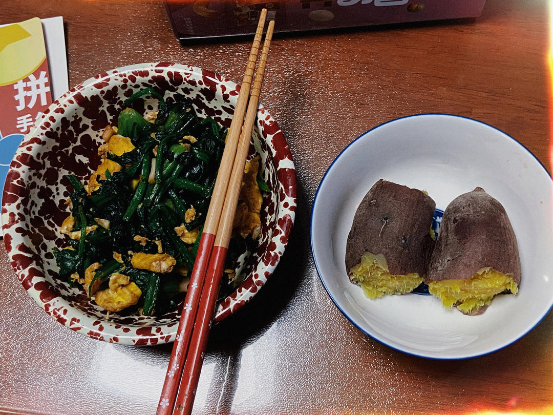 菠菜炒鸡蛋（不涩不腥！）