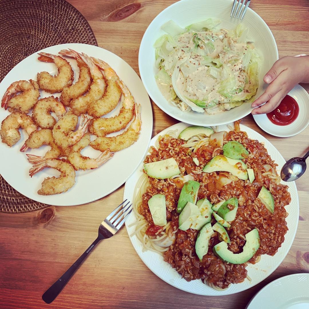 杏鲍菇牛油果意面