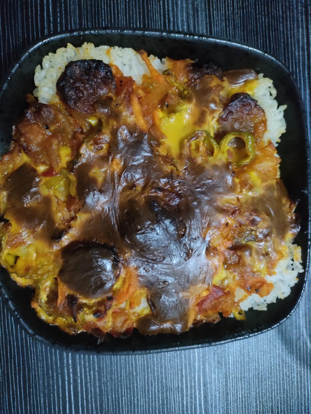 香肠玉米芝士焗饭