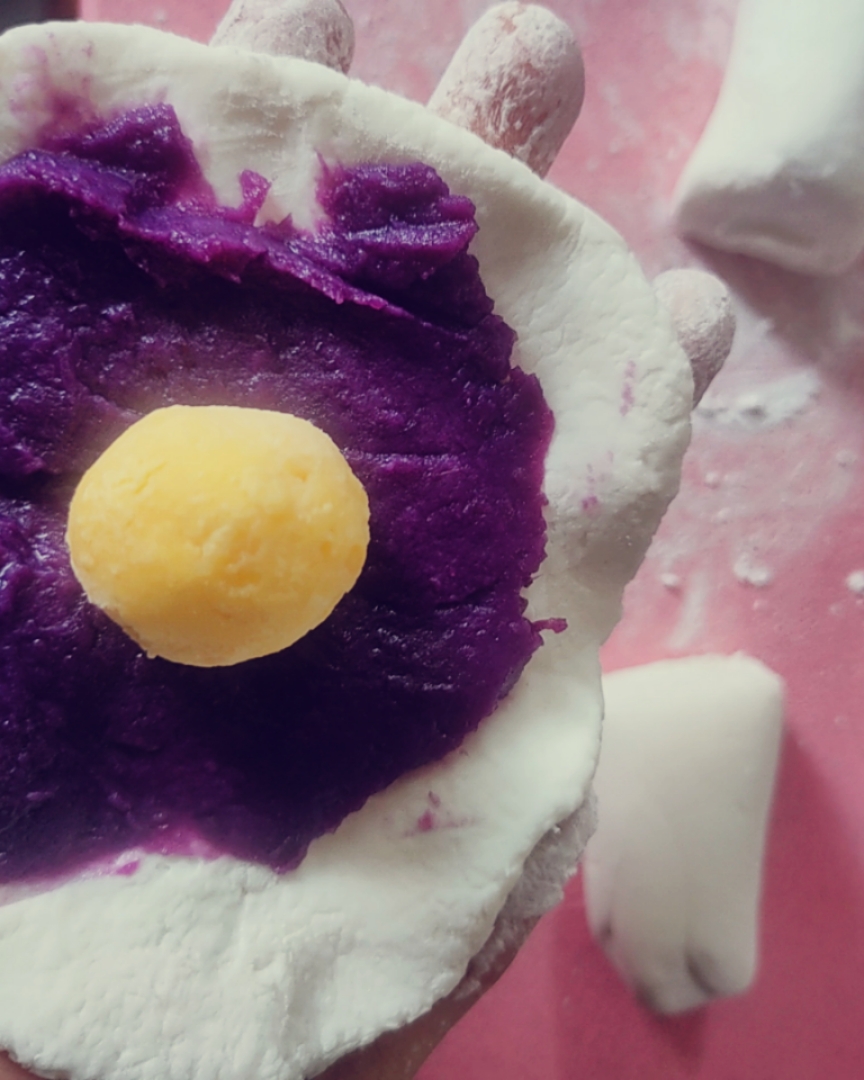 无糖健康紫薯Q饼(糯米饼）的做法 步骤2