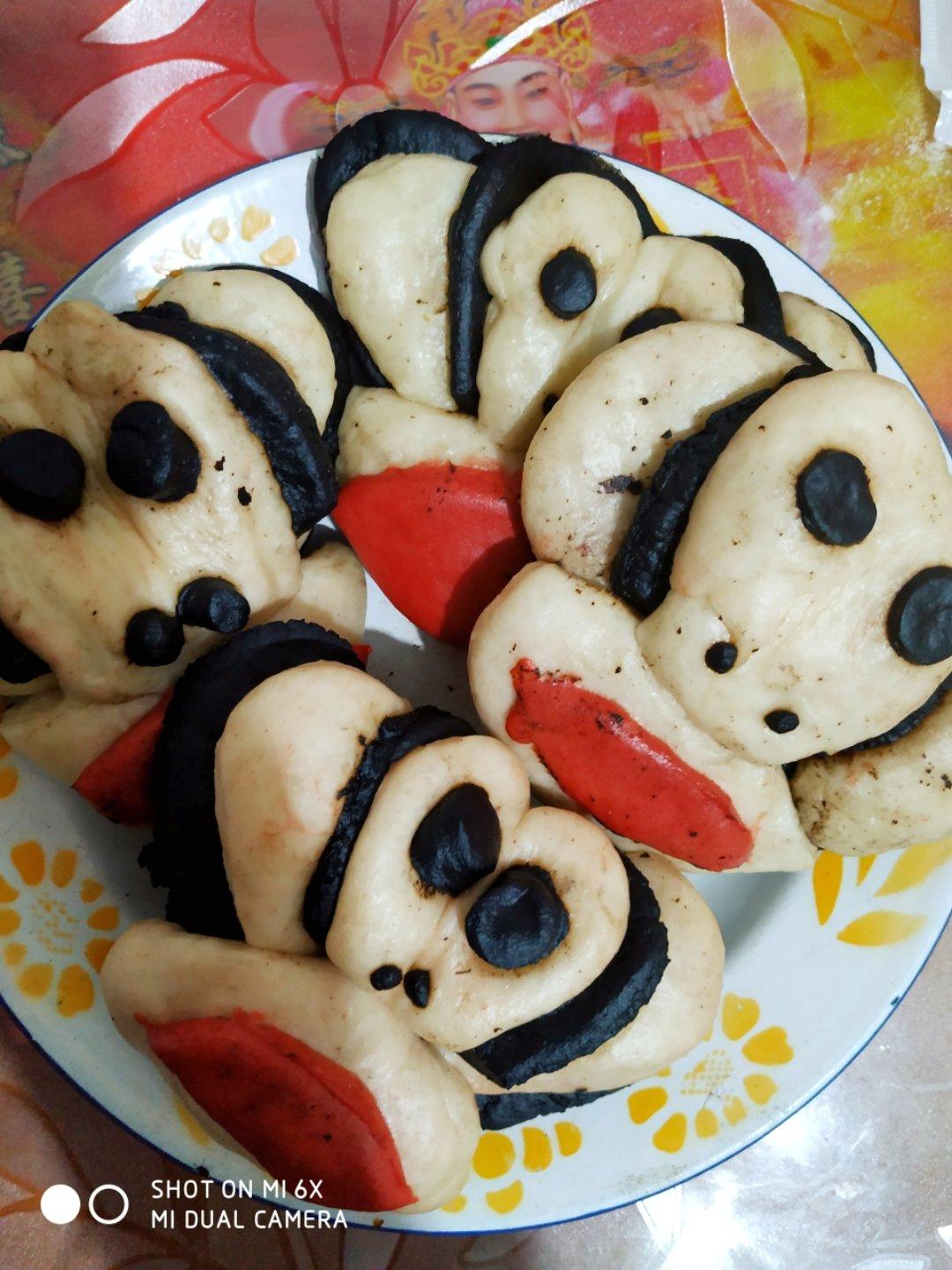 卡通大嘴猴馒头