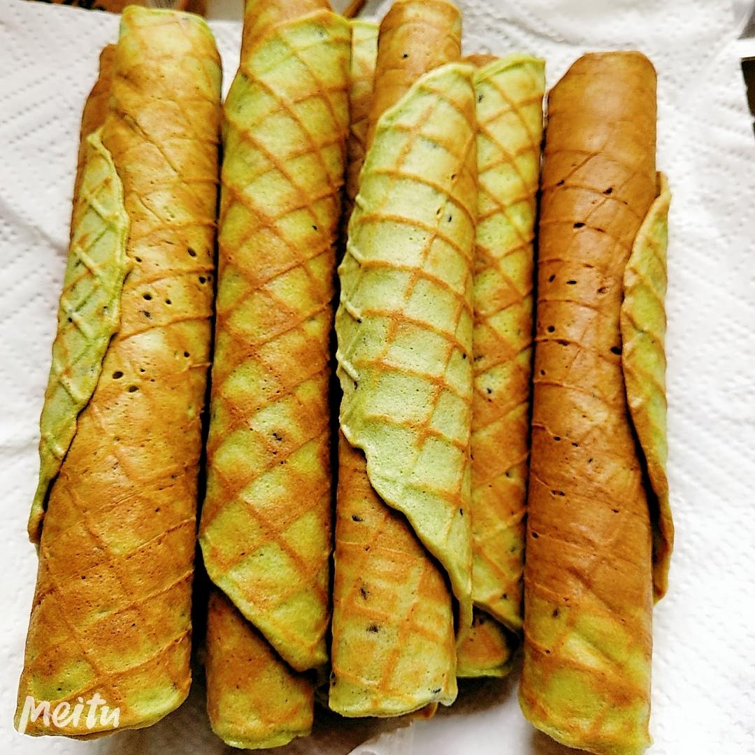 零基础抹茶酥脆蛋卷的做法