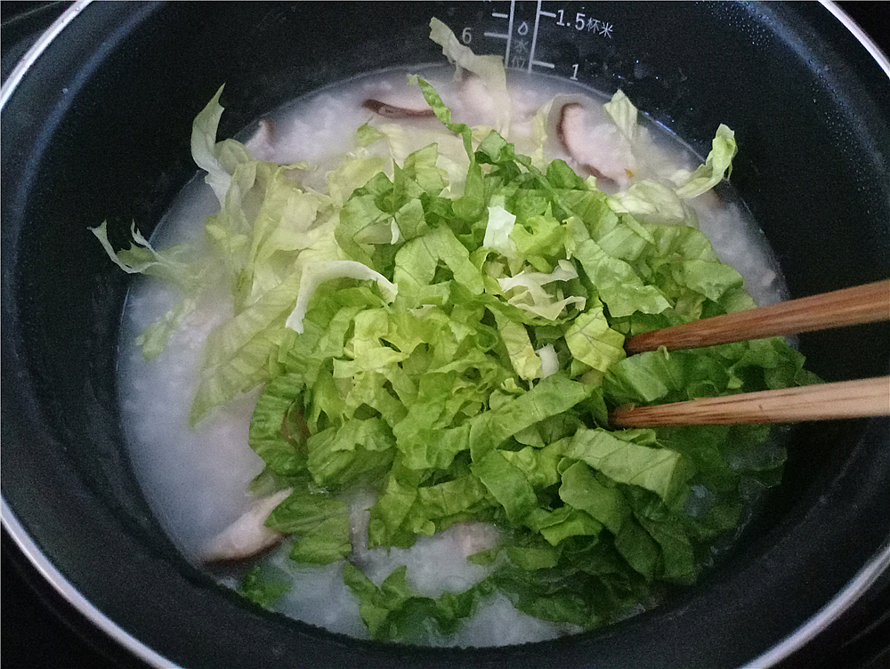 香菇青菜肉片粥的做法 步骤10