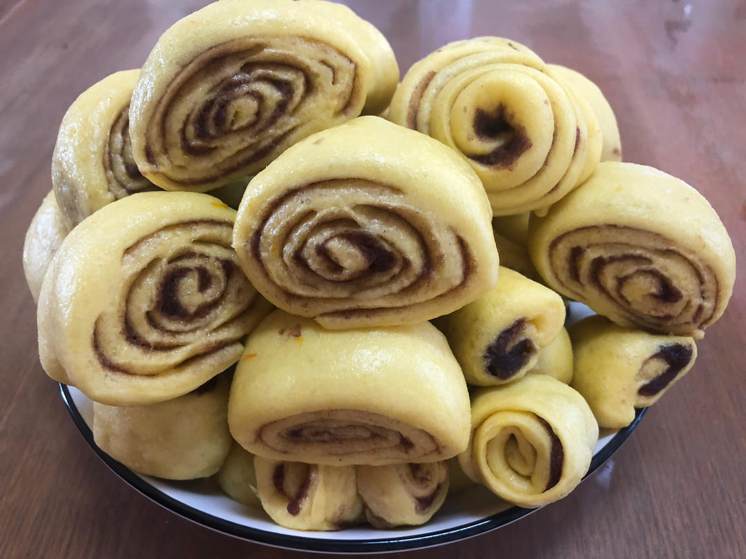 五彩奶香豆沙小馒头