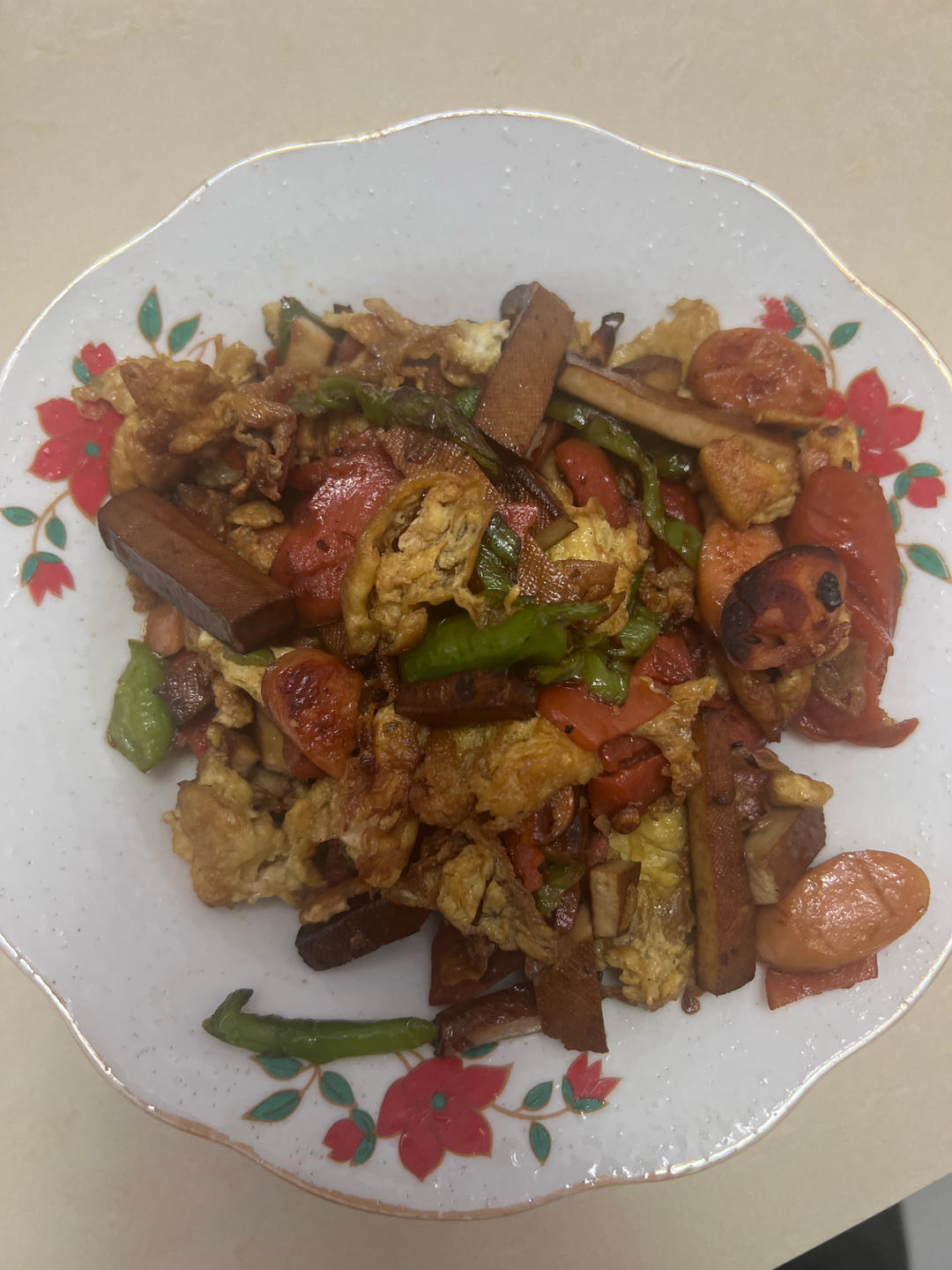 青椒火腿炒鸡蛋