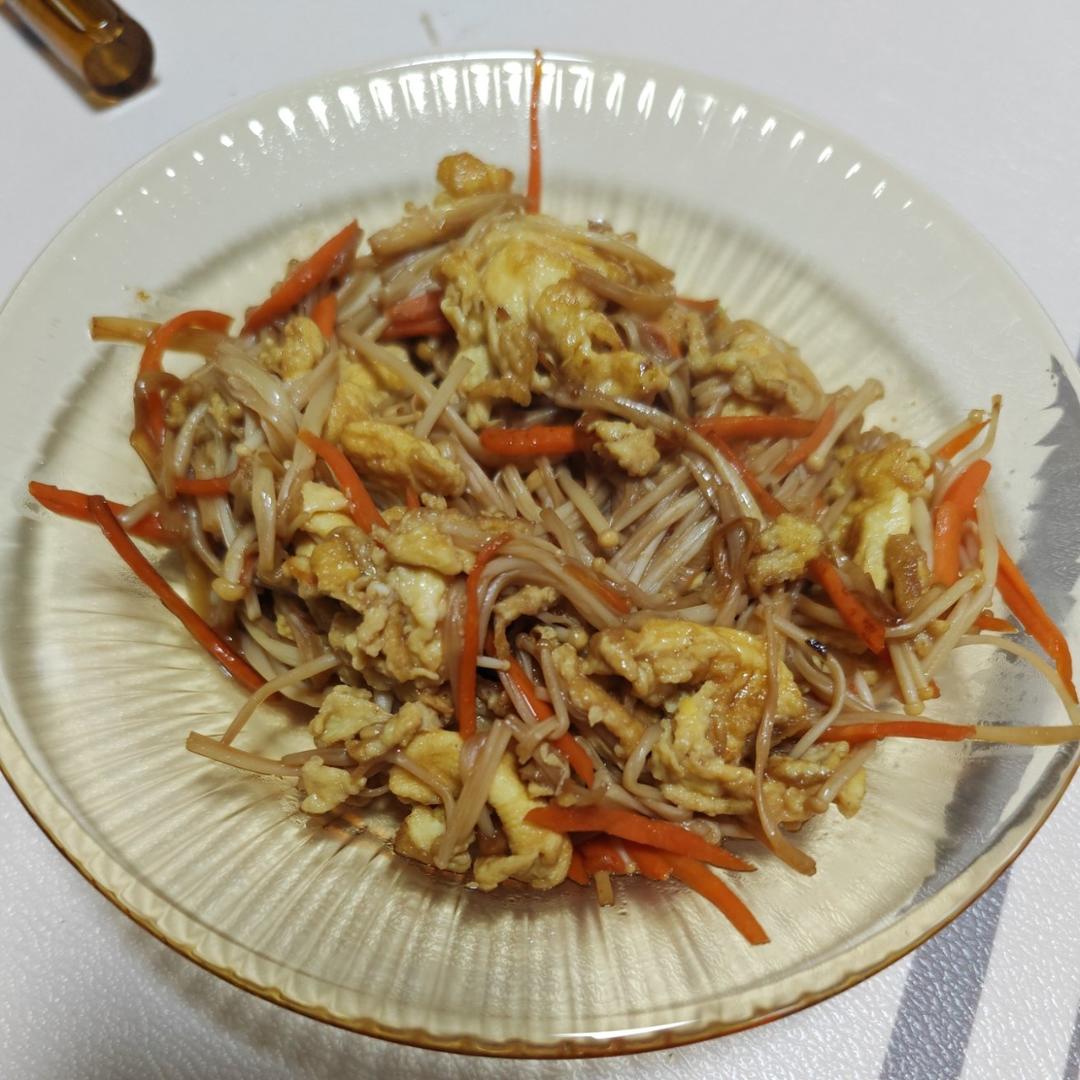 金针菇炒鸡蛋