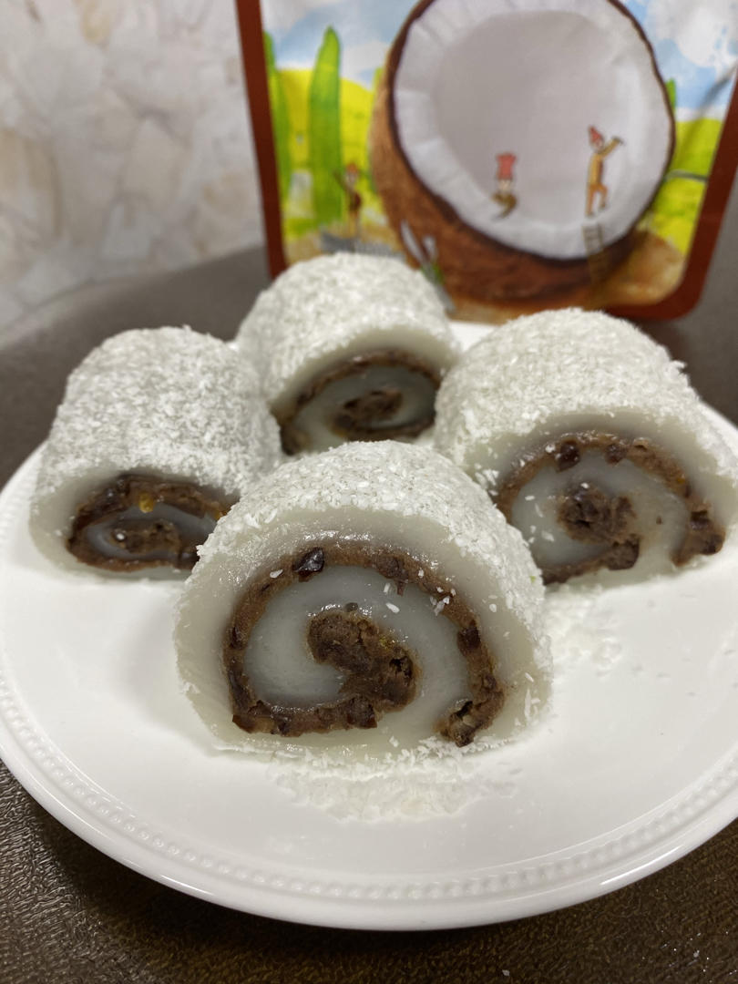 零失败！巨好吃的椰蓉豆沙糯米卷！