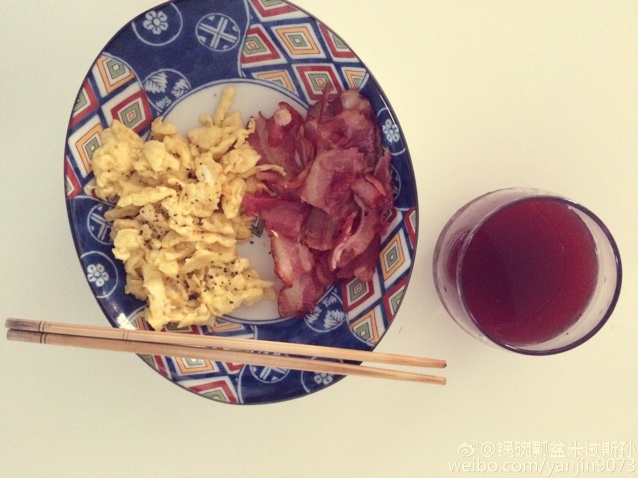 美式炒蛋配培根