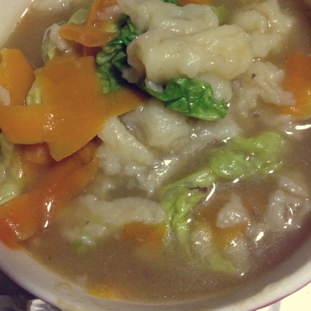 蔬菜鸡蛋面疙瘩