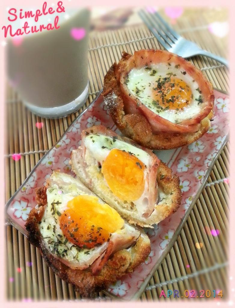 火腿鸡蛋吐司早餐杯