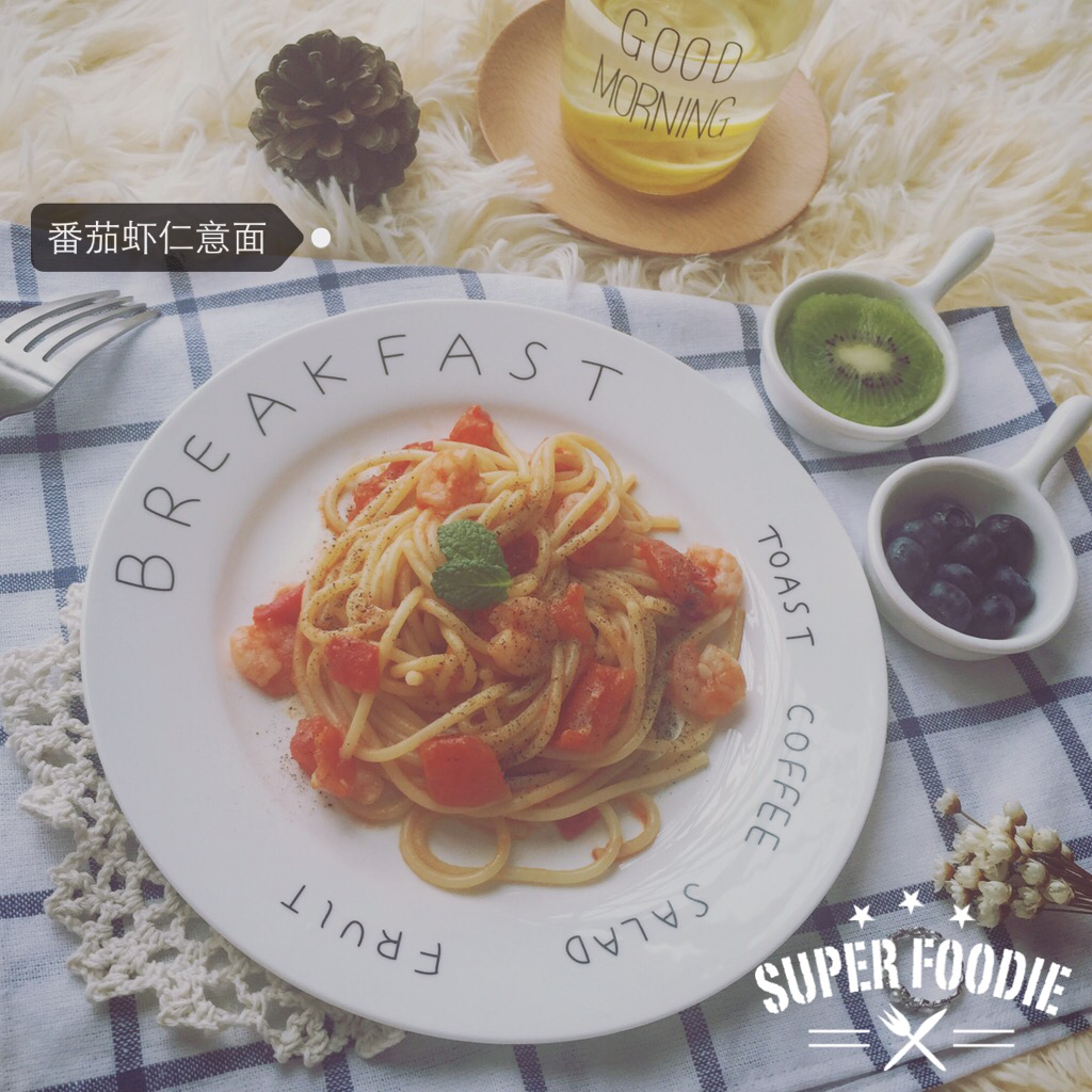 番茄虾仁意面