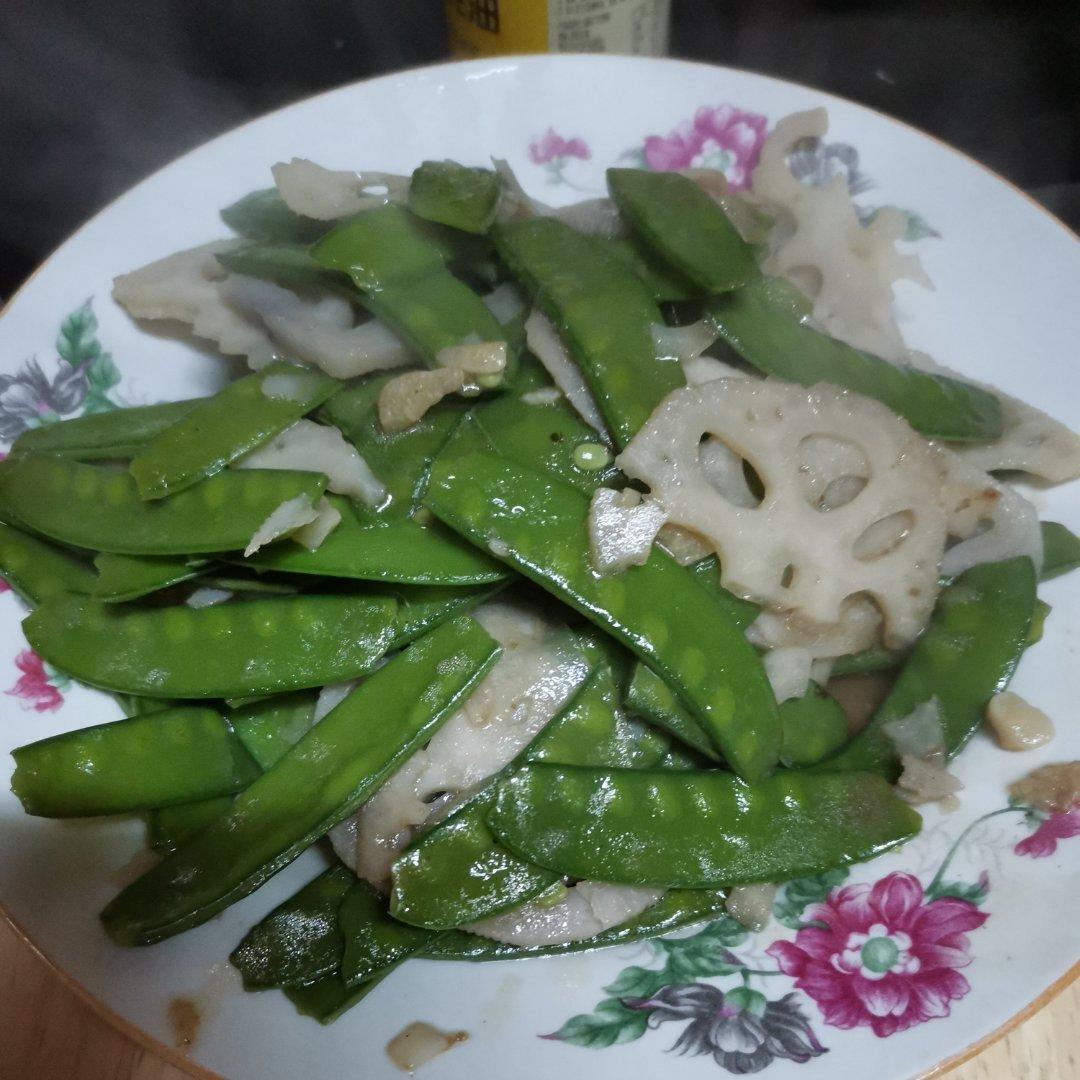 夏凉双色 清炒藕片荷兰豆