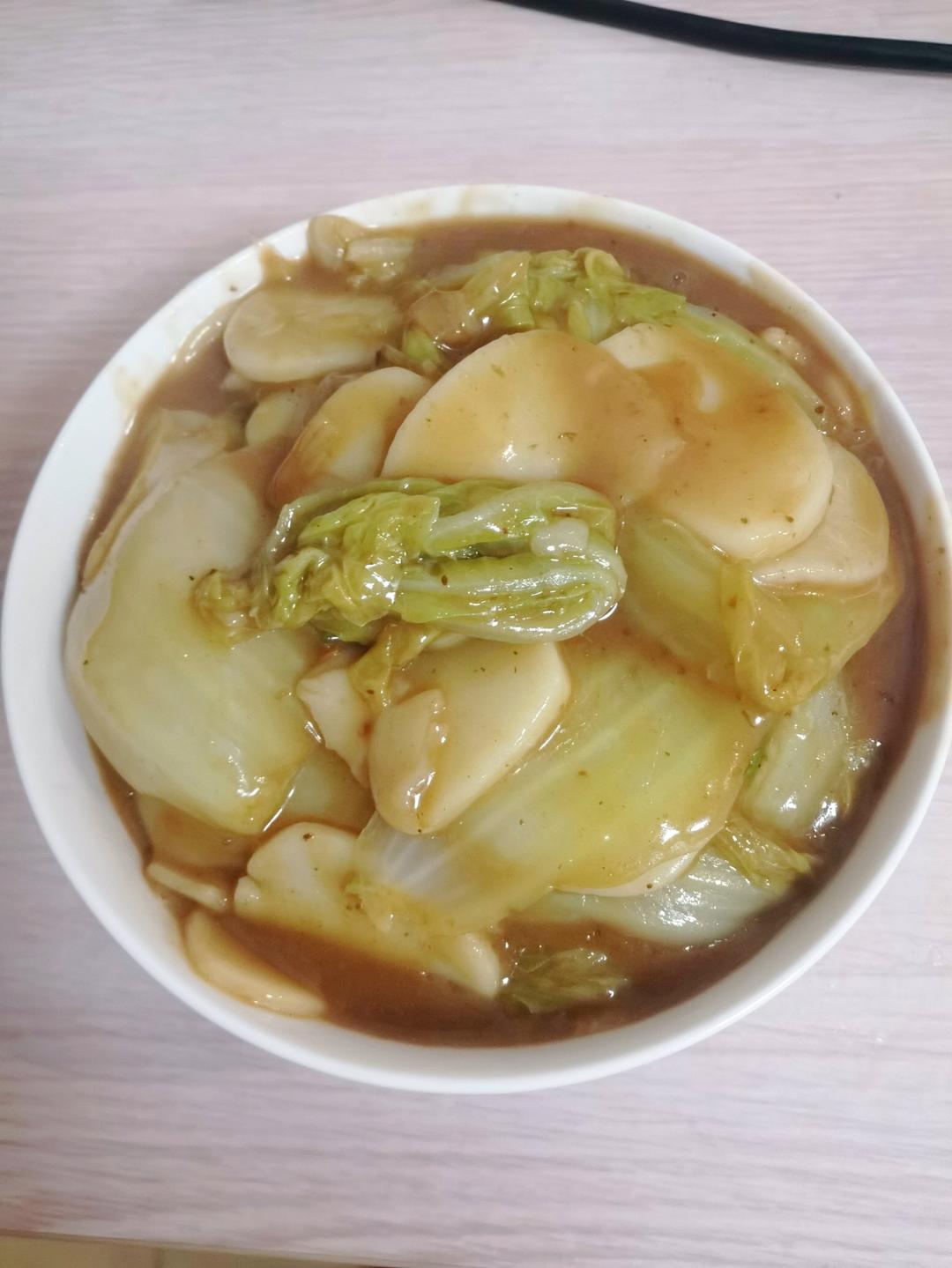 肉丝白菜炒年糕